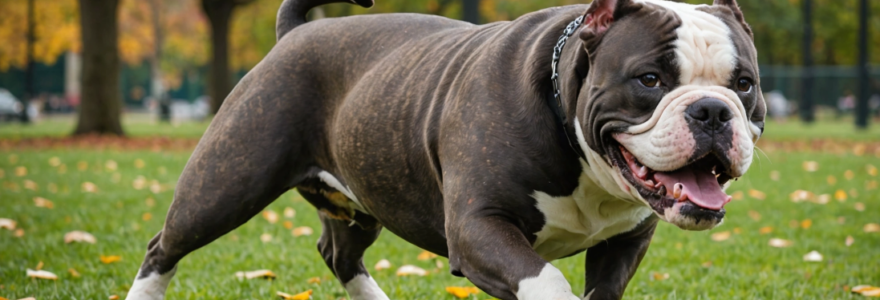 American bully gris et balnc